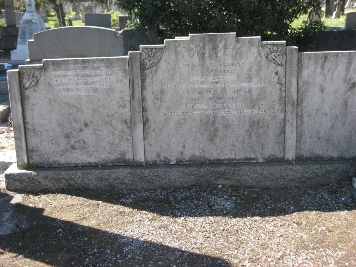ASARO Luca -1960 &amp; Giovanna -1971 :: ASARO Leonard -1934