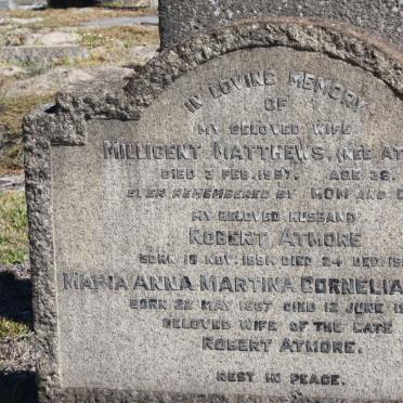 ATMORE Robert 1891-1958 &amp; Maria Anna Martina Cornelia 1887-1960 :: MATTHEWS Millicent nee ATMORE -1957