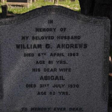 ANDREWS William G. -1963 &amp; Abigail -1970