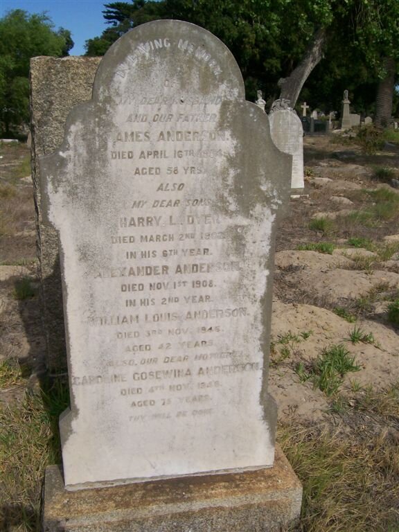 ANDERSON James  -1934 &amp; Caroline Gosewina -1946