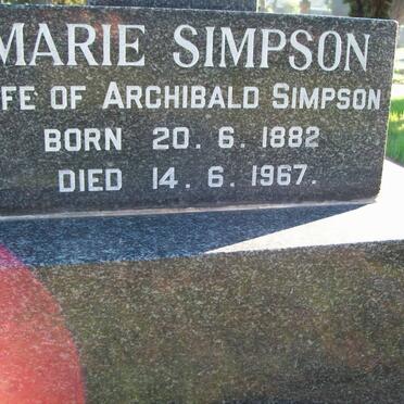 SIMPSON Marie 1882-1967