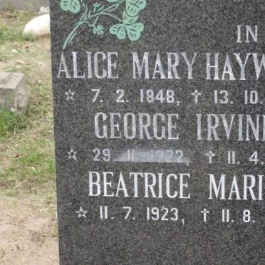 AITCHESON Alice Mary nee HAYWARD 1848-1935 :: AITCHESON George Irvine 1922-1988 :: AITCHESON Beatice Maria 1923-2001