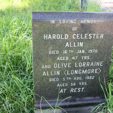 ALLIN Harold Celester -1970 &amp; Olive Lorraine LONGMORE -1982
