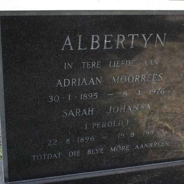 ALBERTYN Adriaan Moorrees 1895-1976 &amp; Sarah Johanna PEROLD 1896-1983