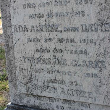 ALTREE Ada nee DAVIES -1916 :: CLARKE Thomas D.S. -1918