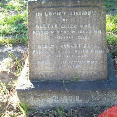 BALL Albert Robert -1918 :: BALL Aletta Eliza -1918