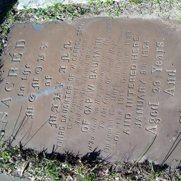 BAUMANN Mary Ann nee CARROL -1853