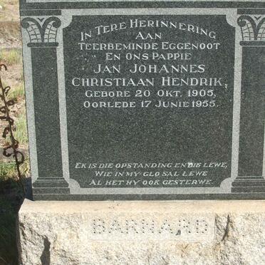 BARNARD Jan Johannes Christiaan Hendrik 1905-1955