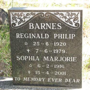 BARNES Reginald Philip 1920-1979 &amp; Sophia Marjorie 1916-2001