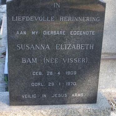 BAM Susanna Elizabeth nee VISSER 1909-1970
