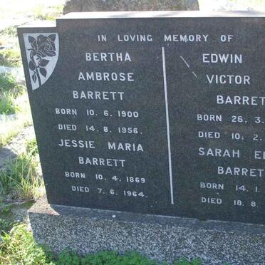 BARRETT Bertha Ambrose 1900-1956 :: BARRETT Jessie Maria 1869-1964