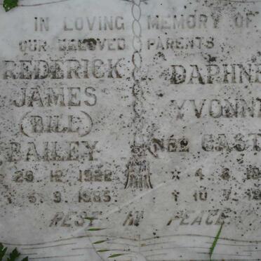 BAILEY Frederick James 1922-1985 &amp; Daphne Yvonne CASTLE 1923-19??
