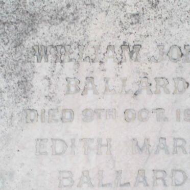 BALLARD William John -1957  &amp; Edith Marie 1886-1970