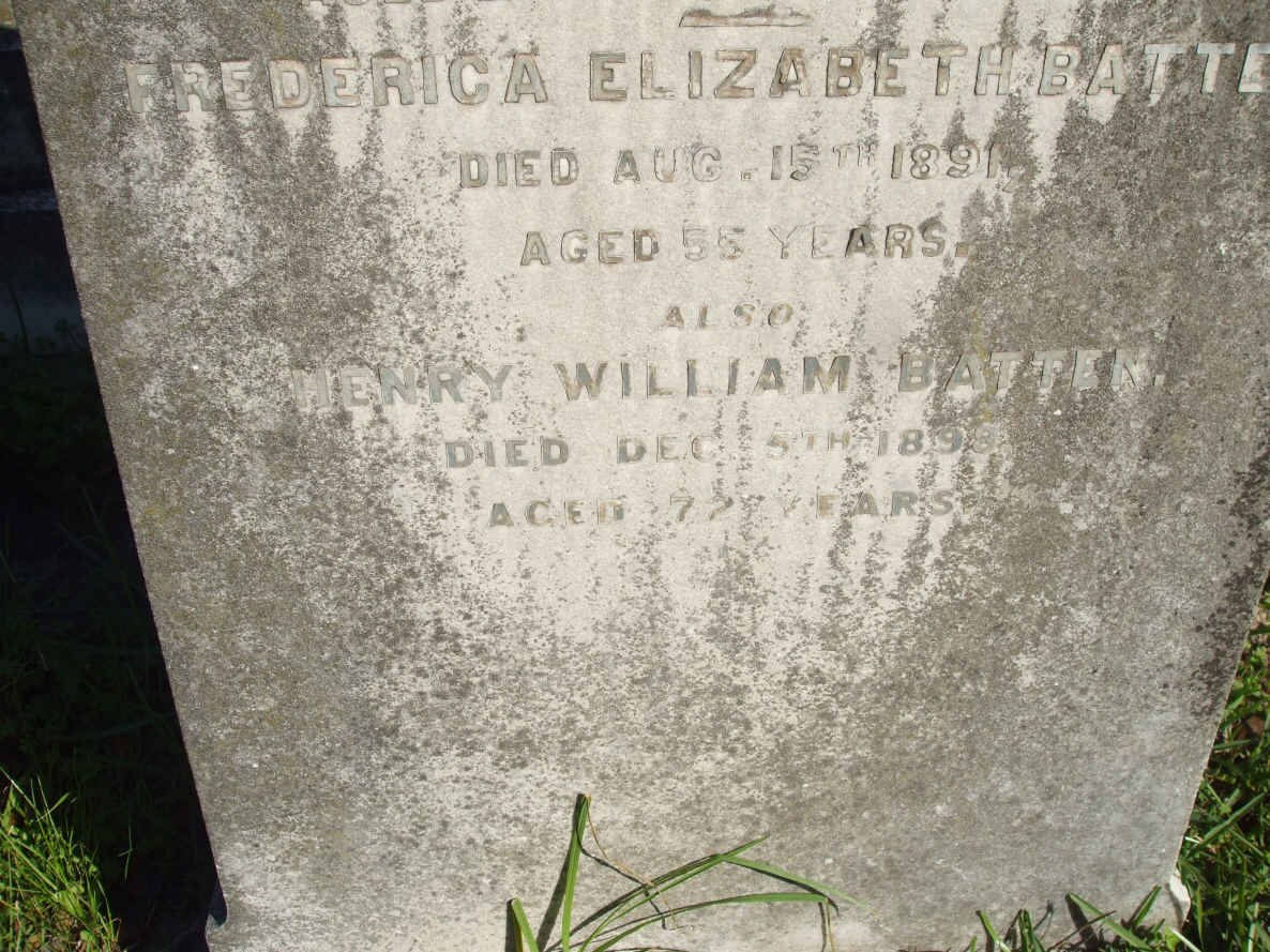 BATTEN Henry William -1893 :: BATTEN Frederica Elizabeth -1891