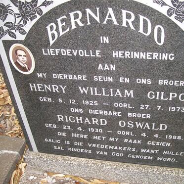 BERNARDO Henry William Gilpon 1925-1973 :: BERNARDO Richard Oswald 1930-1988