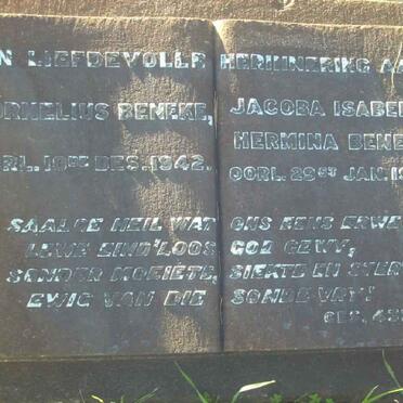 BENEKE Cornelius -1942 &amp; Jacoba Isabella Hermina -1965