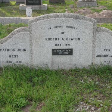 BEATON Robert A. 1905-1974 &amp; Chrysanthe M. 1911-2002 :: WEST Patrick John 1906-1936