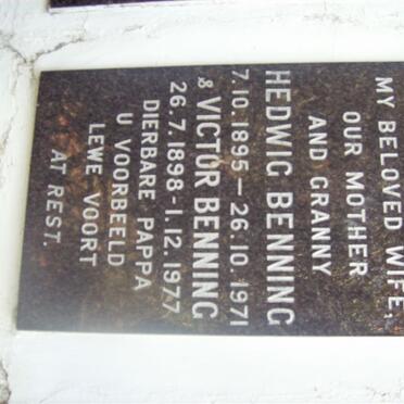 BENNING Victor 1898-1977 &amp; Hedwig 1895-1971