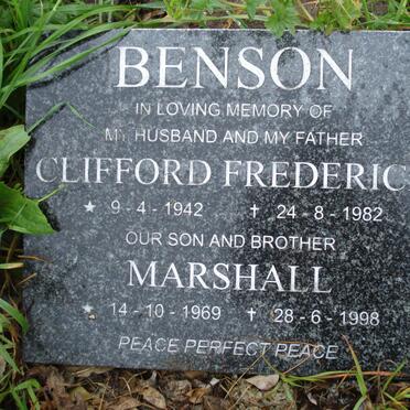 BENSON Clifford Frederick 1942-1982 :: BENSON Marshall 1969-1998