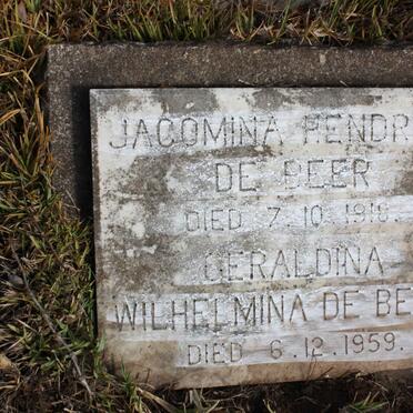 BEER Jacomina Hendrina, de -1918 :: BEER Geraldina Wilhelmina, de -1959