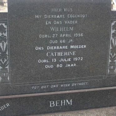 BEHM Wilhelm -1956 &amp; Catherine -1972