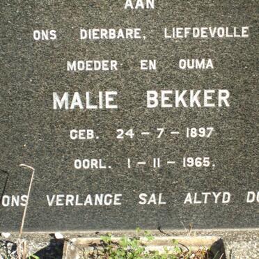 BEKKER Malie 1897-1965