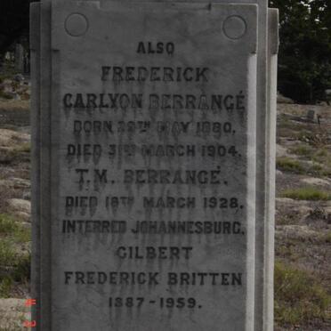 BERRANGÉ Frederick Carlyon 1880-1904 :: BRITTEN Gilbert Frederick 1887-1959