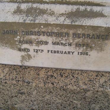 BERRANGé John Christopher 1878-1916