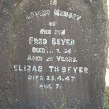 BEYER Fred  -1934 :: BEYER Elizabeth  -1947 