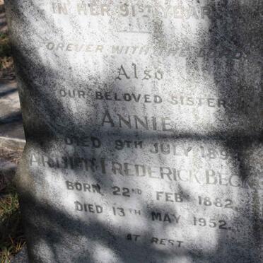 BECKER Arthur Frederick 1882-1952 :: BECKER Annie -1894