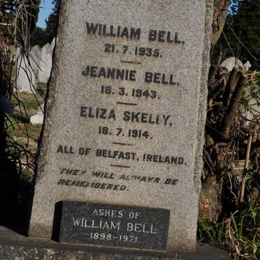 BELL William -1935 :: BELL Jeannie -1943 :: SKELLY Eliza -1914 :: BELL William 1898-1971