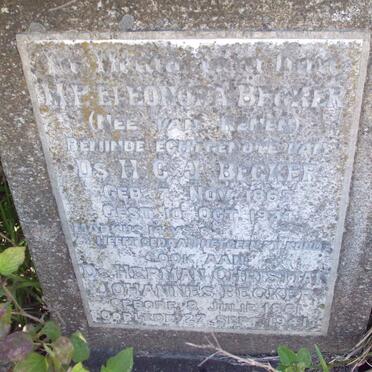 BECKER Herman Christian Johannes 1861-1941 &amp; M.P. Eleanora VAN RENEN 1865-1934 