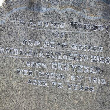 BICCARD Magdalena Elizabeth nee DENYSSEN -1916