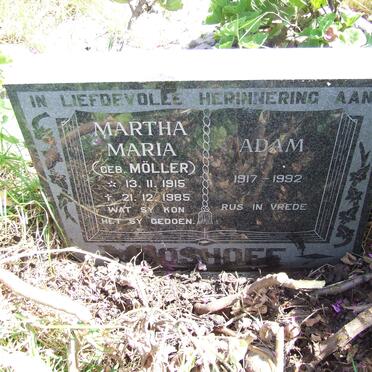 BOSHOFF Adam 1917-1992 &amp; Martha Maria MOLLER 1915-1985