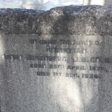 BOSENBERG Christian Henry 1876-1934