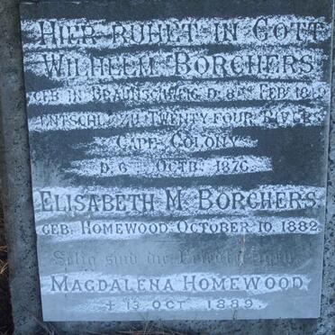 BORCHERS Wilhelm 1849-1876 &amp; Elisabeth M. HOMEWOOD -1882 :: HOMEWOOD Magdalena -1889