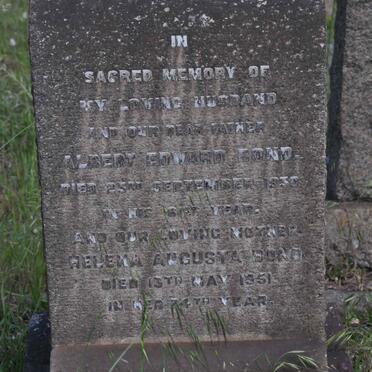 BOND Albert Edward -1930 &amp; Helena Augusta -1951