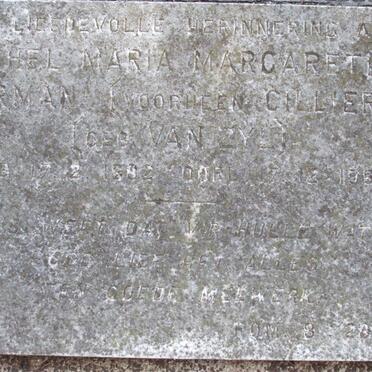 BORMAN Rachel Maria Margaretha previously CILLIERS nee VAN ZYL 1882-19nn