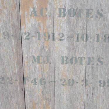 BOTES A.C. 1912-1981 :: BOTES M.J. 1946-1999