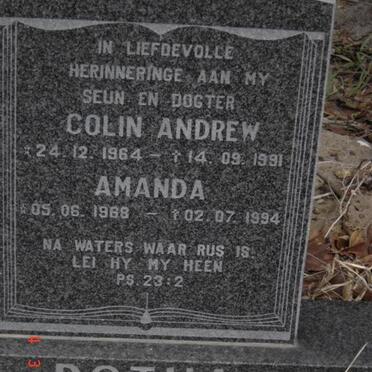BOTHA Colin Andrew 1964-1991 :: BOTHA Amanda 1968-1994