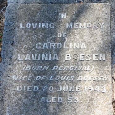 BOESEN Carolina Lavinia nee PERCIVAL -1943