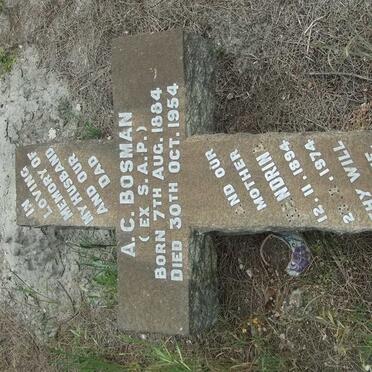 BOSMAN A.C. 1884-1954 &amp; Hendrina 1894-1974