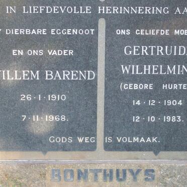 BONTHUYS Willem Barend 1910-1968 &amp; Gertruida Wilhelmina HURTER 1904-1983