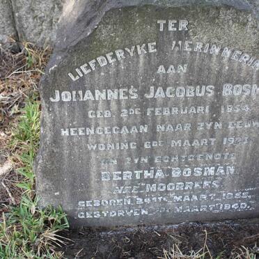 BOSMAN Johannes Jacobus 1854-1923 &amp; Bertha MOORREES 1855-1940