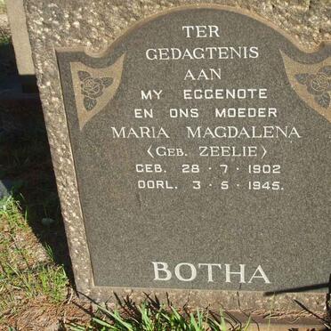BOTHA Maria Magdalena nee ZEELIE 1902-1945