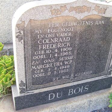 BOIS Coenraad Frederick, du 1909-1965 :: DU BOIS Margaretha W.P. 1949-1955