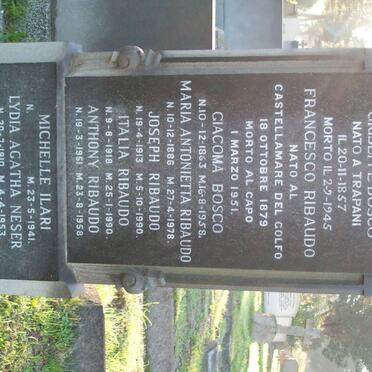 BOSCO Guiseppe 1857-1945 :: RIBAUDO Francesco 1879-1951