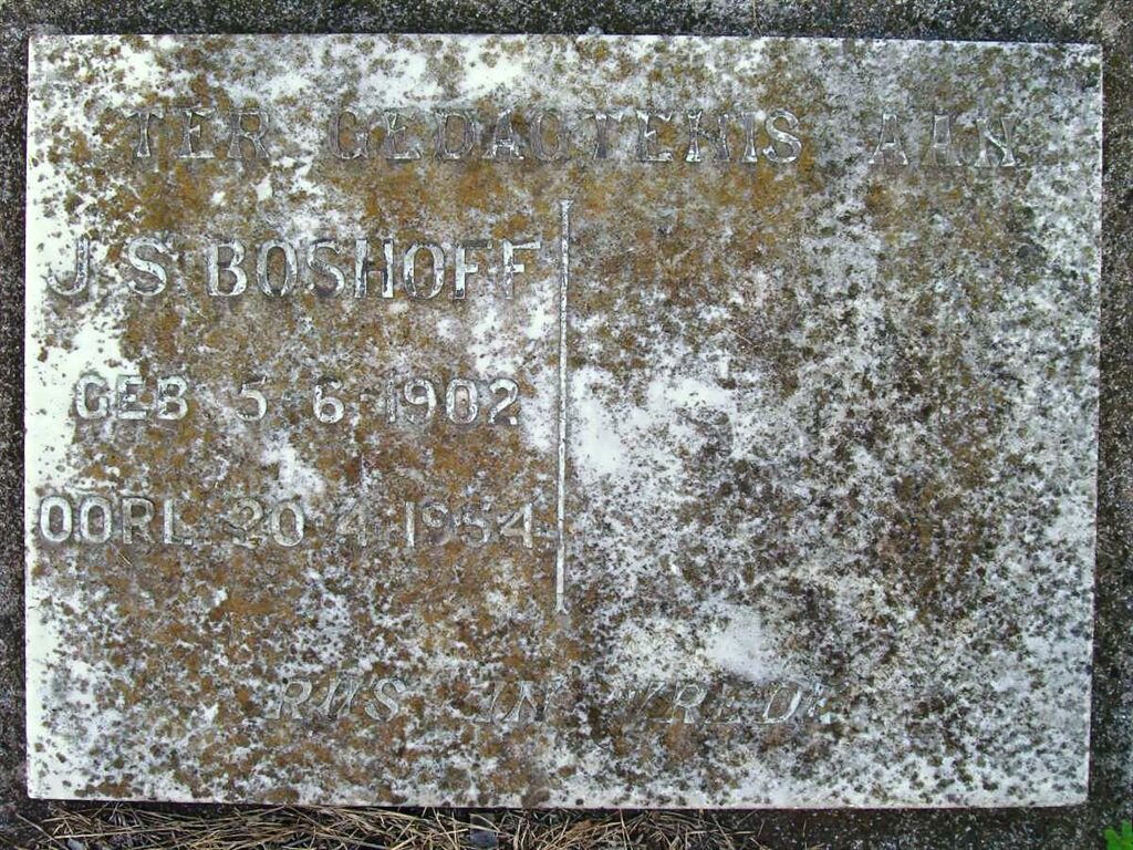 BOSHOFF J.S. 1902-1954
