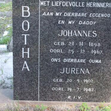 BOTHA Johannes 1898-1967 &amp; Jurena 1902-1982