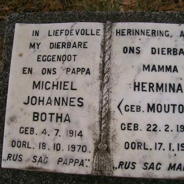 BOTHA Michiel Johannes 1914-1970 &amp; Hermina MOUTON 1920-1981